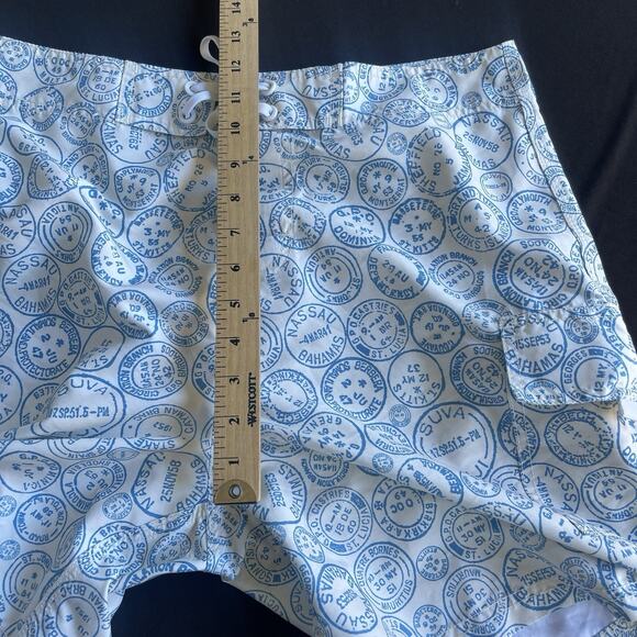 Island Company Board Shorts Mens 34 Postmark Drawstring Pockets Swimwear Blue - Picture 9 of 10